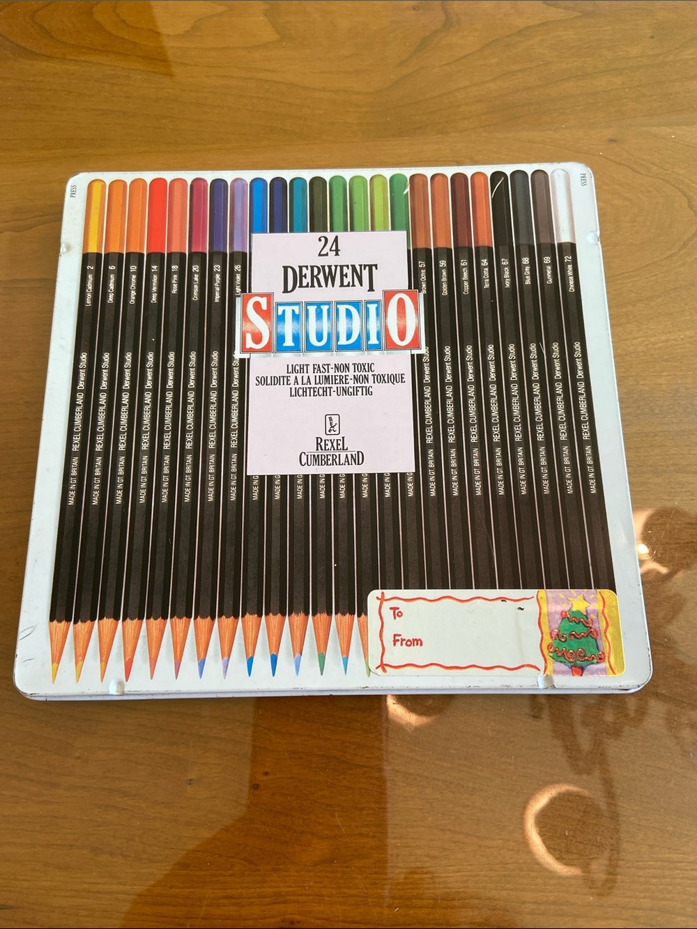 Derwent Slightly Used 24 Colored Pencil Tin Set 32197 Professional Art Set.
